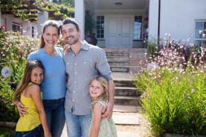 Portrait of family standing together